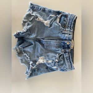Distressed Denim Shorts